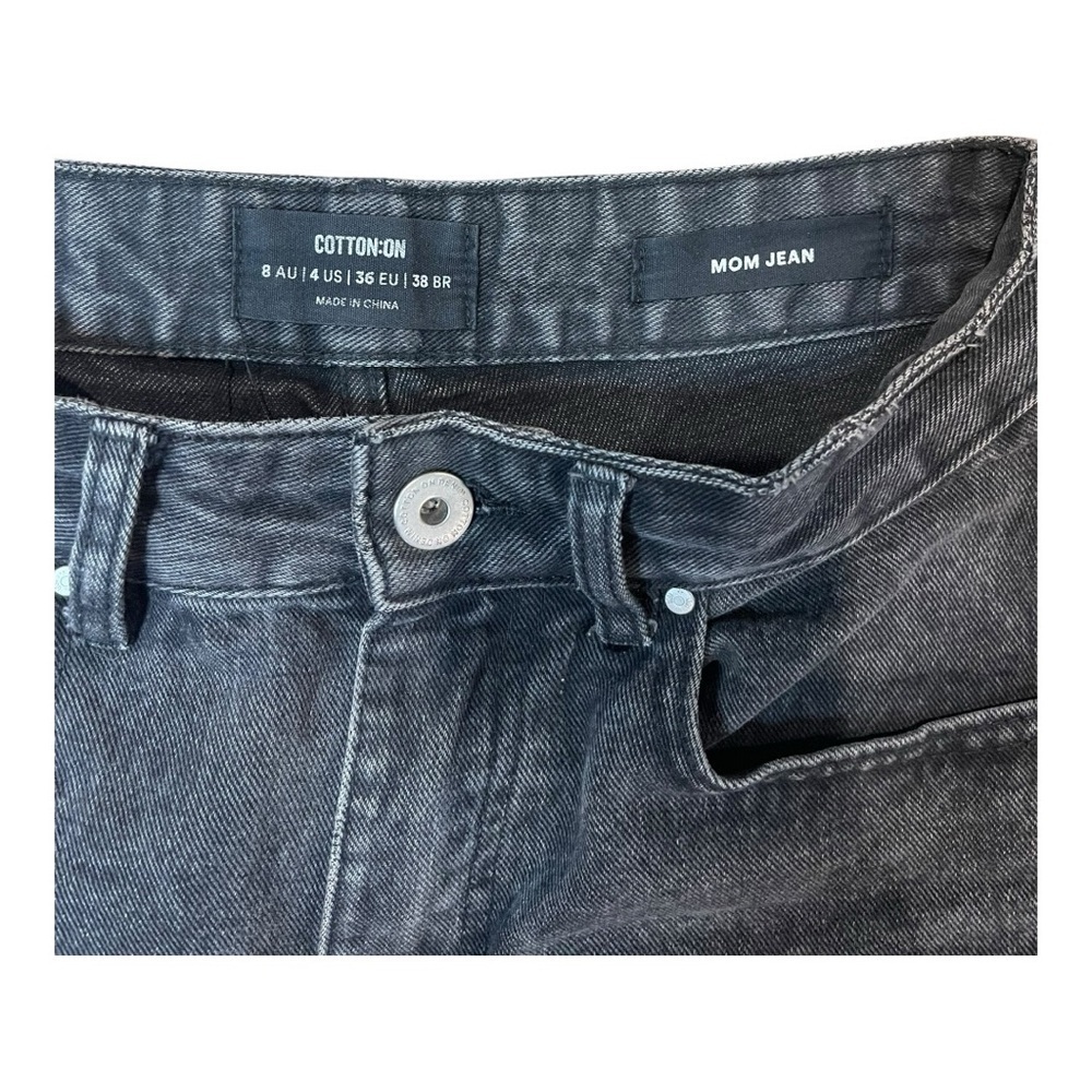 Cotton:On High Waisted Mom Jean Black Wash Ankle Cropped size 4 - Picture 6 of 10